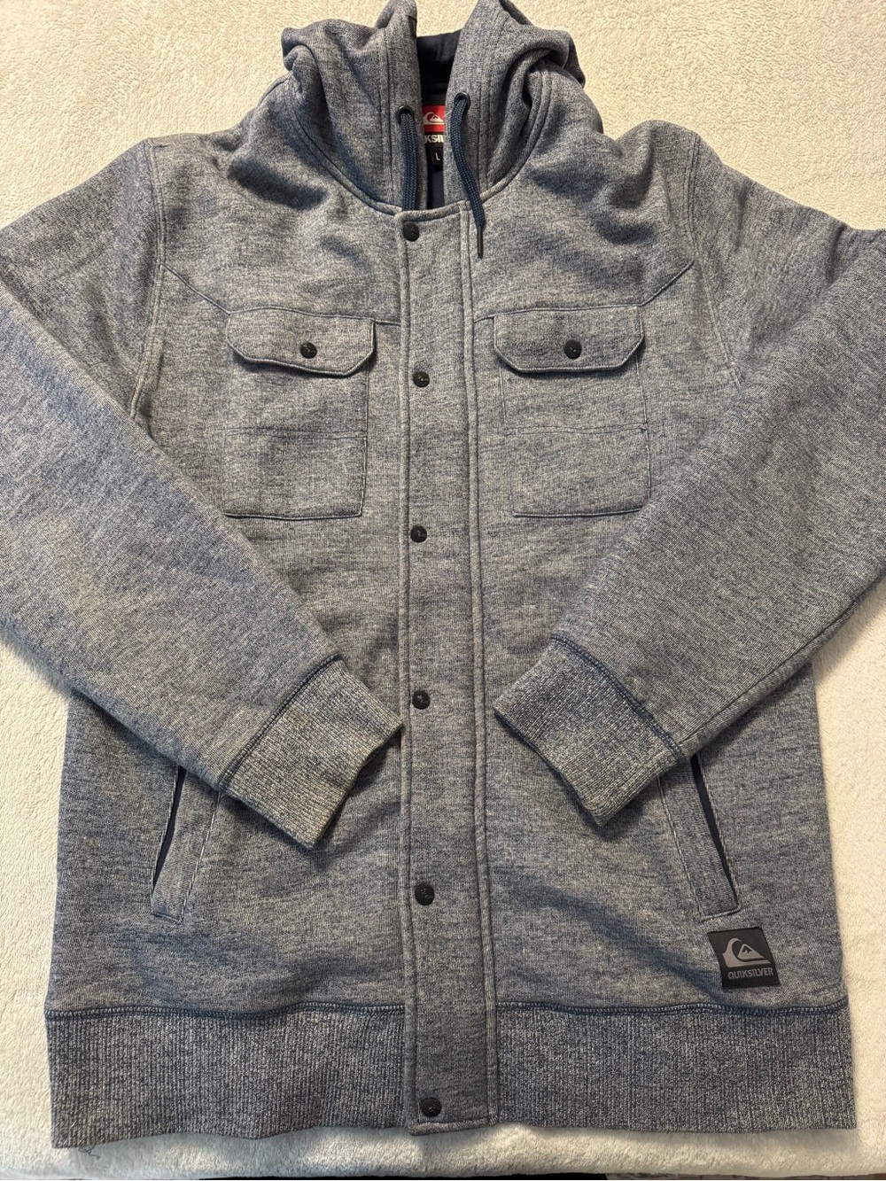 Quiksilver Blue Heathered Hooded Jacket